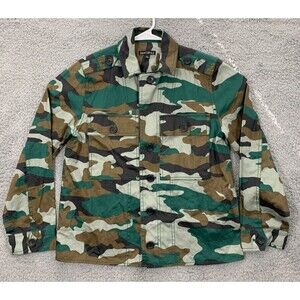 J. Crew Mercantile Small (S) Black Brown Green Camouflage Utility Cargo Jacket